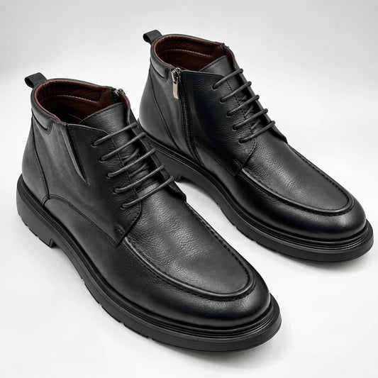 Bottines Homme Noires à Lacets – Fermeture Zippée