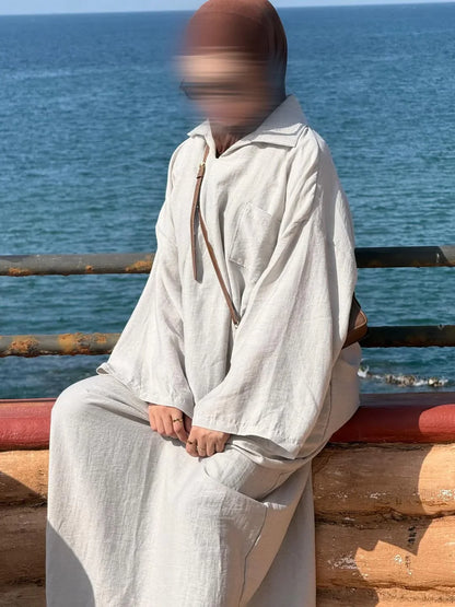 Abaya Lin™ — Élégance Naturelle & Confort Absolu