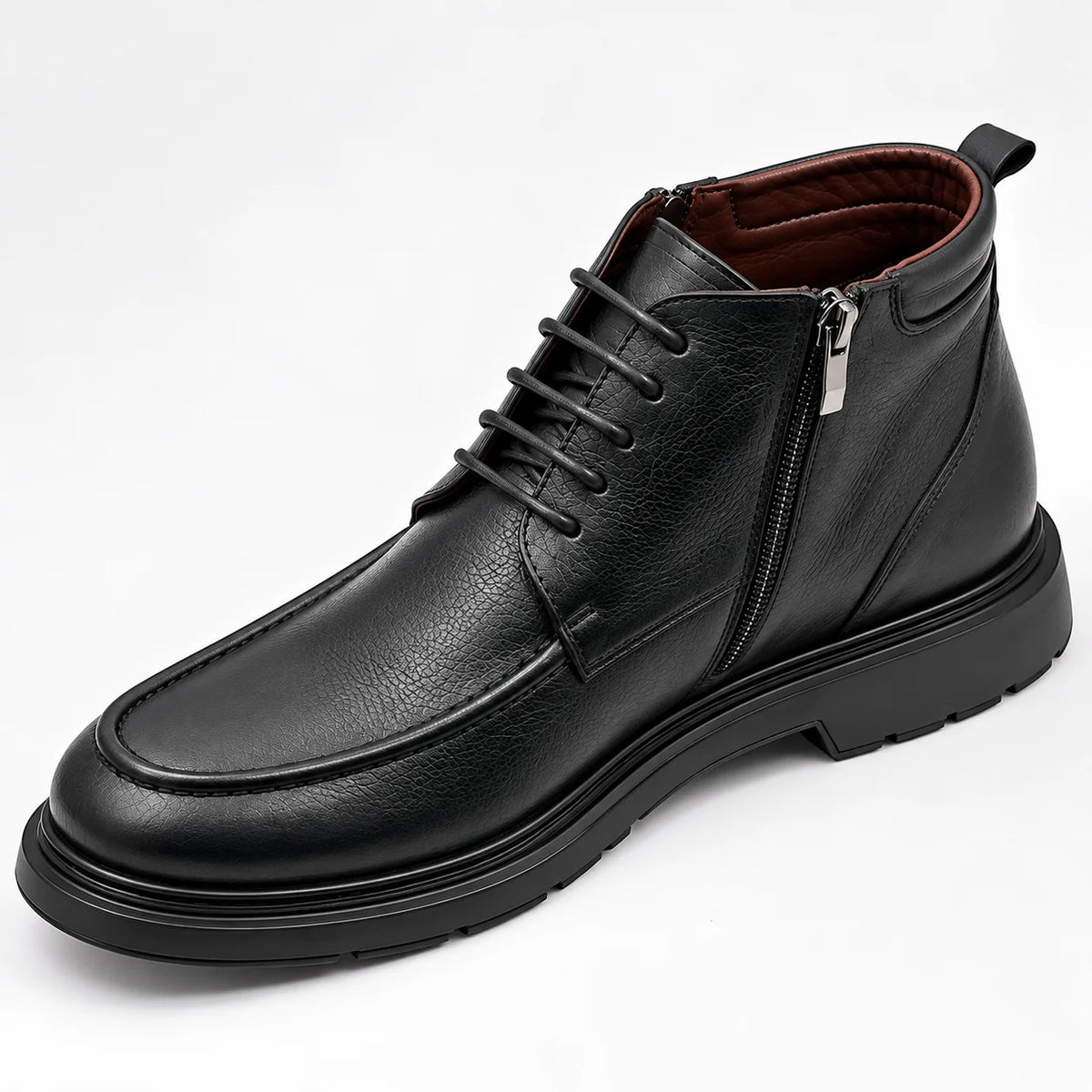 Bottines Homme Noires à Lacets – Fermeture Zippée