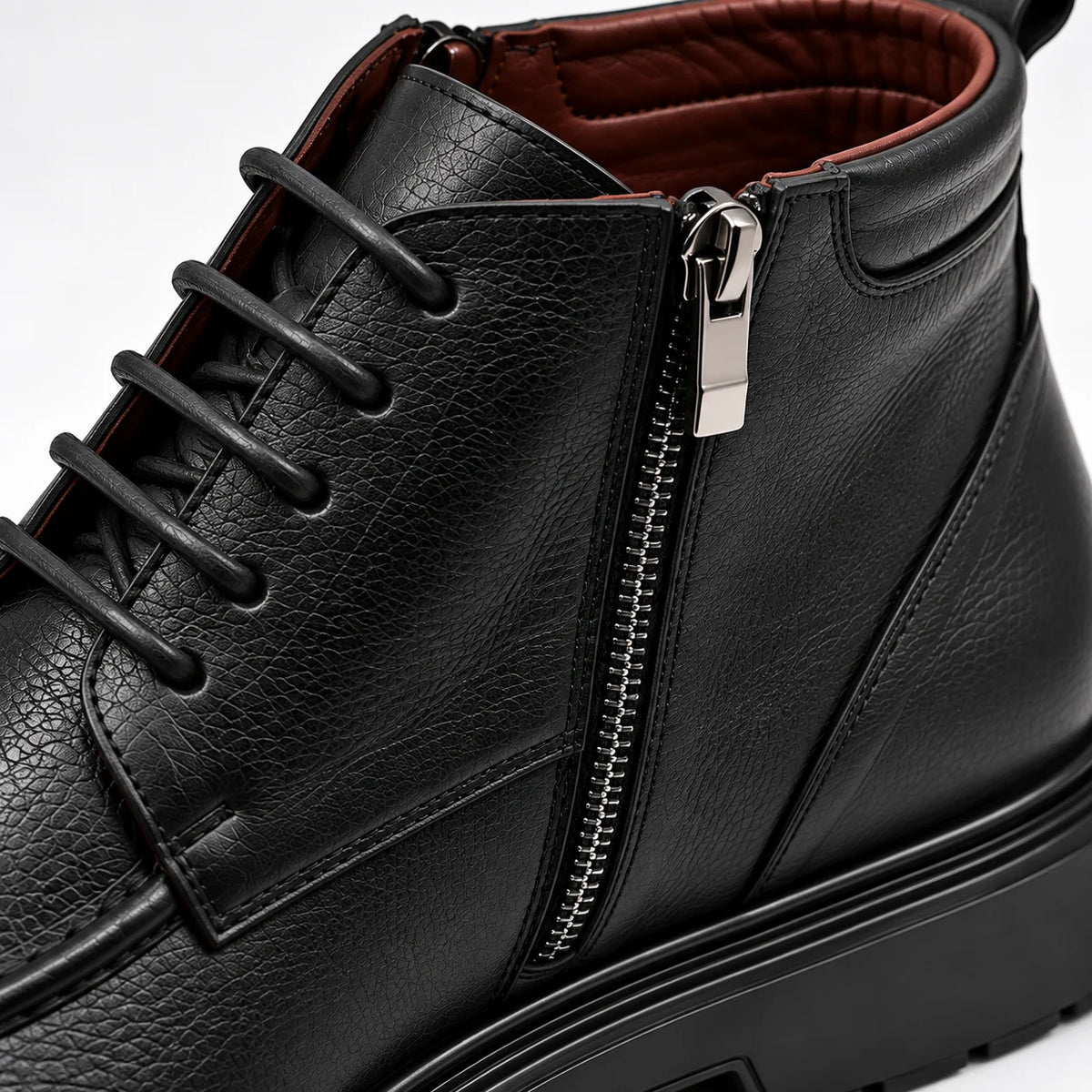 Bottines Homme Noires à Lacets – Fermeture Zippée