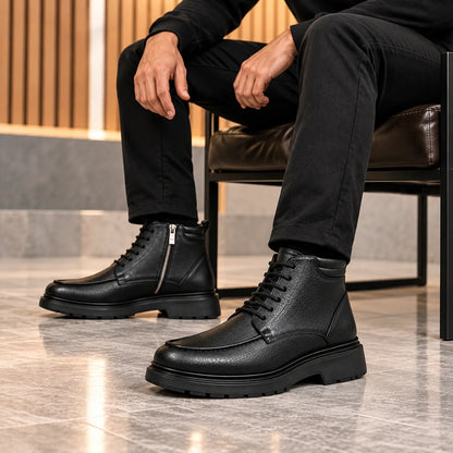 Bottines Homme Noires à Lacets – Fermeture Zippée