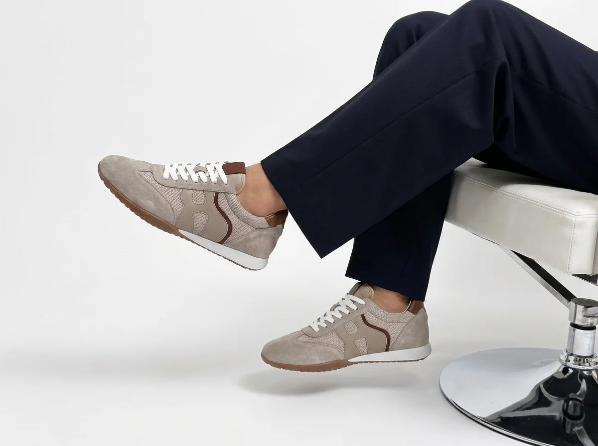 Heelva HUGAN • Baskets Homme en Cuir Véritable 100 % | Semelle Médicale & Semelle Premium