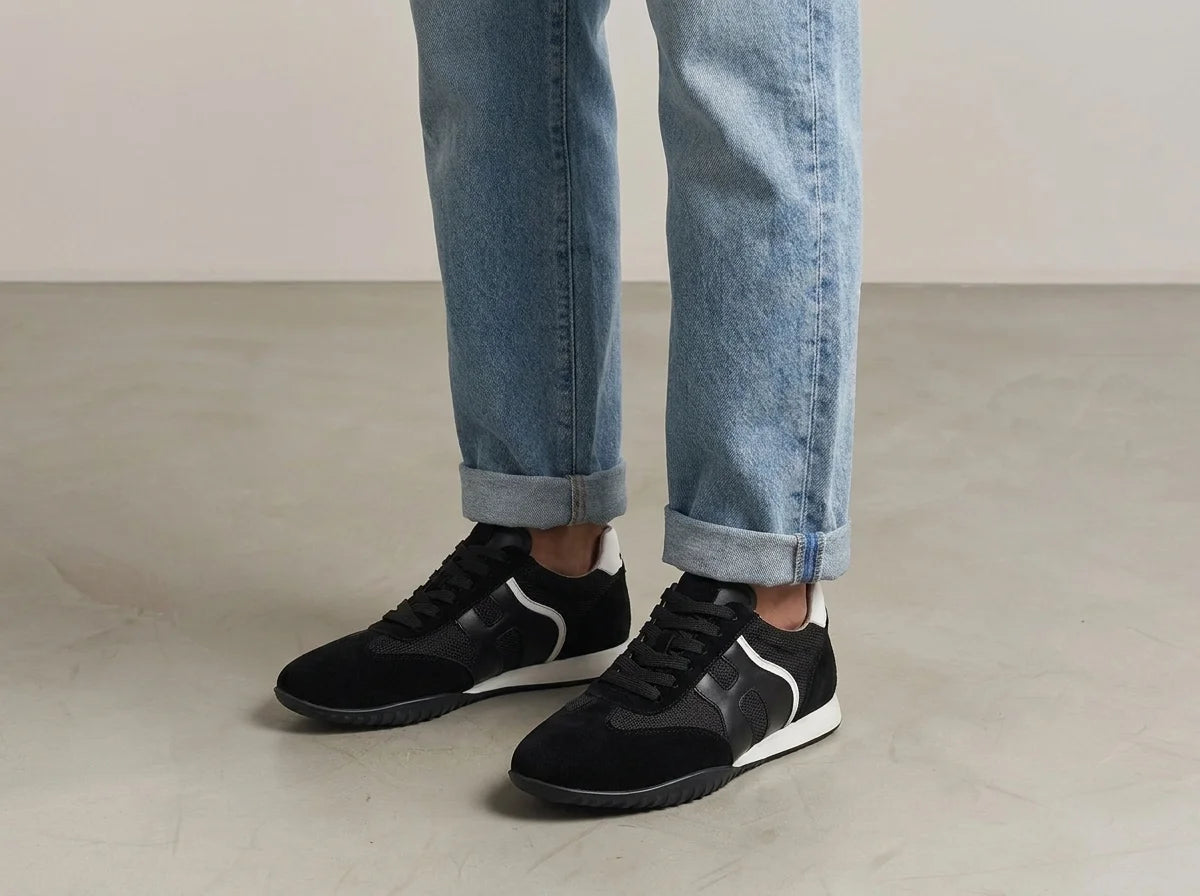 Heelva HUGAN • Baskets Homme en Cuir Véritable 100 % | Semelle Médicale & Semelle Premium